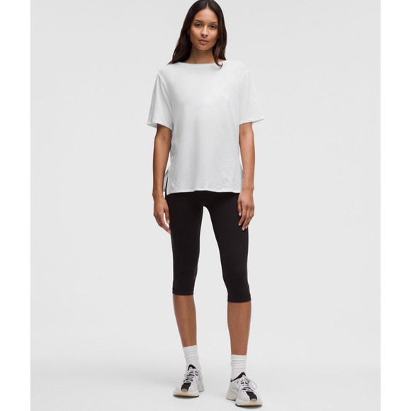 NWT Lululemon Relaxed Fit Boatneck T Shirt Sz 10 White Pima Cotton Short Sleeve - Picture 16 of 16